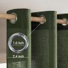 MIULEE Sage Green Linen Curtains 84 Inch Length 2 Panels Set for Bedroom Living Room, Soft Thick Linen Textured Window Drapes Semi Sheer Light Filtering Grommet Top Burlap Look Farmhouse Decor(Olive Green)