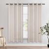 MIULEE Sage Green Linen Curtains 84 Inch Length 2 Panels Set for Bedroom Living Room, Soft Thick Linen Textured Window Drapes Semi Sheer Light Filtering Grommet Top Burlap Look Farmhouse Decor(Natural Linen White)