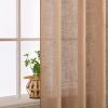 MIULEE Sage Green Linen Curtains 84 Inch Length 2 Panels Set for Bedroom Living Room, Soft Thick Linen Textured Window Drapes Semi Sheer Light Filtering Grommet Top Burlap Look Farmhouse Decor(Linen Brown)