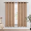 MIULEE Sage Green Linen Curtains 84 Inch Length 2 Panels Set for Bedroom Living Room, Soft Thick Linen Textured Window Drapes Semi Sheer Light Filtering Grommet Top Burlap Look Farmhouse Decor(Linen Brown)