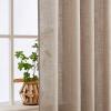 MIULEE Sage Green Linen Curtains 84 Inch Length 2 Panels Set for Bedroom Living Room, Soft Thick Linen Textured Window Drapes Semi Sheer Light Filtering Grommet Top Burlap Look Farmhouse Decor(Taupe)