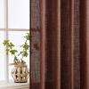 MIULEE Sage Green Linen Curtains 84 Inch Length 2 Panels Set for Bedroom Living Room, Soft Thick Linen Textured Window Drapes Semi Sheer Light Filtering Grommet Top Burlap Look Farmhouse Decor(Chocolate Brown)