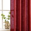 MIULEE Sage Green Linen Curtains 84 Inch Length 2 Panels Set for Bedroom Living Room, Soft Thick Linen Textured Window Drapes Semi Sheer Light Filtering Grommet Top Burlap Look Farmhouse Decor(Burgundy Red)