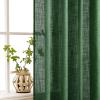 MIULEE Sage Green Linen Curtains 84 Inch Length 2 Panels Set for Bedroom Living Room, Soft Thick Linen Textured Window Drapes Semi Sheer Light Filtering Grommet Top Burlap Look Farmhouse Decor(Emerald Green)