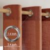 MIULEE Sage Green Linen Curtains 84 Inch Length 2 Panels Set for Bedroom Living Room, Soft Thick Linen Textured Window Drapes Semi Sheer Light Filtering Grommet Top Burlap Look Farmhouse Decor(Terracotta)