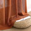 MIULEE Sage Green Linen Curtains 84 Inch Length 2 Panels Set for Bedroom Living Room, Soft Thick Linen Textured Window Drapes Semi Sheer Light Filtering Grommet Top Burlap Look Farmhouse Decor(Rust)