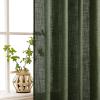 MIULEE Sage Green Linen Curtains 84 Inch Length 2 Panels Set for Bedroom Living Room, Soft Thick Linen Textured Window Drapes Semi Sheer Light Filtering Grommet Top Burlap Look Farmhouse Decor(Olive Green)