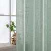 MIULEE Sage Green Linen Curtains 84 Inch Length 2 Panels Set for Bedroom Living Room, Soft Thick Linen Textured Window Drapes Semi Sheer Light Filtering Grommet Top Burlap Look Farmhouse Decor(Aqua)
