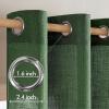 MIULEE Sage Green Linen Curtains 84 Inch Length 2 Panels Set for Bedroom Living Room, Soft Thick Linen Textured Window Drapes Semi Sheer Light Filtering Grommet Top Burlap Look Farmhouse Decor(Emerald Green)