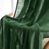 MIULEE Sage Green Linen Curtains 84 Inch Length 2 Panels Set for Bedroom Living Room, Soft Thick Linen Textured Window Drapes Semi Sheer Light Filtering Grommet Top Burlap Look Farmhouse Decor(Emerald Green)