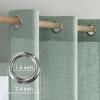 MIULEE Sage Green Linen Curtains 84 Inch Length 2 Panels Set for Bedroom Living Room, Soft Thick Linen Textured Window Drapes Semi Sheer Light Filtering Grommet Top Burlap Look Farmhouse Decor(Aqua)