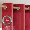 MIULEE Sage Green Linen Curtains 84 Inch Length 2 Panels Set for Bedroom Living Room, Soft Thick Linen Textured Window Drapes Semi Sheer Light Filtering Grommet Top Burlap Look Farmhouse Decor(Burgundy Red)
