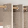 MIULEE Sage Green Linen Curtains 84 Inch Length 2 Panels Set for Bedroom Living Room, Soft Thick Linen Textured Window Drapes Semi Sheer Light Filtering Grommet Top Burlap Look Farmhouse Decor(Taupe)