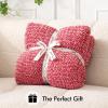 MIULEE Sage Green Super Soft Throw Blanket for Couch, Cozy Fluffy Warm Throws Knit Blankets for Sofa, Bed, Chair, Living Room, Camping, Picnic, Spring Home Decor,50 x 60 inch(Red)