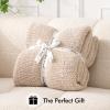 MIULEE Sage Green Super Soft Throw Blanket for Couch, Cozy Fluffy Warm Throws Knit Blankets for Sofa, Bed, Chair, Living Room, Camping, Picnic, Spring Home Decor,50 x 60 inch(Beige)
