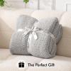MIULEE Sage Green Super Soft Throw Blanket for Couch, Cozy Fluffy Warm Throws Knit Blankets for Sofa, Bed, Chair, Living Room, Camping, Picnic, Spring Home Decor,50 x 60 inch(Light Grey)