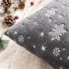 MIULEE Set of 2 Christmas Decorative Throw Pillow Covers Soft Faux Fur Winter Pillow Covers with Silver Snowflake Glitter Holiday Festival Pillowcases for Couch Sofa Bed, 18×18inch, Red(Grey)