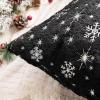 MIULEE Set of 2 Christmas Decorative Throw Pillow Covers Soft Faux Fur Winter Pillow Covers with Silver Snowflake Glitter Holiday Festival Pillowcases for Couch Sofa Bed, 18×18inch, Red(Black)