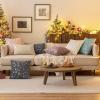 MIULEE Set of 2 Christmas Decorative Throw Pillow Covers Soft Faux Fur Winter Pillow Covers with Silver Snowflake Glitter Holiday Festival Pillowcases for Couch Sofa Bed, 18×18inch, Red(Grey)