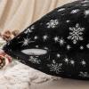 MIULEE Set of 2 Christmas Decorative Throw Pillow Covers Soft Faux Fur Winter Pillow Covers with Silver Snowflake Glitter Holiday Festival Pillowcases for Couch Sofa Bed, 18×18inch, Red(Black)