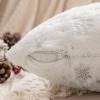 MIULEE Set of 2 Christmas Decorative Throw Pillow Covers Soft Faux Fur Winter Pillow Covers with Silver Snowflake Glitter Holiday Festival Pillowcases for Couch Sofa Bed, 18×18inch, Red(Ivory)