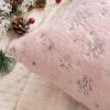 MIULEE Set of 2 Christmas Decorative Throw Pillow Covers Soft Faux Fur Winter Pillow Covers with Silver Snowflake Glitter Holiday Festival Pillowcases for Couch Sofa Bed, 18×18inch, Red(Light Pink)