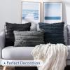 MIULEE Set of 2 Decorative Boho Throw Pillow Covers Linen Striped Jacquard Pattern Cushion Covers for Sofa Couch Living Room Bedroom 18×18 Inch Red(Black)