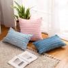 MIULEE Set of 2 Decorative Boho Throw Pillow Covers Linen Striped Jacquard Pattern Cushion Covers for Sofa Couch Living Room Bedroom 18×18 Inch Red(Blue)