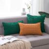 MIULEE Set of 2 Decorative Boho Throw Pillow Covers Linen Striped Jacquard Pattern Cushion Covers for Sofa Couch Living Room Bedroom 18×18 Inch Red(Christmas Green)