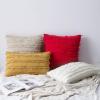 MIULEE Set of 2 Decorative Boho Throw Pillow Covers Linen Striped Jacquard Pattern Cushion Covers for Sofa Couch Living Room Bedroom 18×18 Inch Red(Christmas Red)