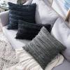 MIULEE Set of 2 Decorative Boho Throw Pillow Covers Linen Striped Jacquard Pattern Cushion Covers for Sofa Couch Living Room Bedroom 18×18 Inch Red(Dark Grey)