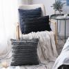 MIULEE Set of 2 Decorative Boho Throw Pillow Covers Linen Striped Jacquard Pattern Cushion Covers for Sofa Couch Living Room Bedroom 18×18 Inch Red(Dark Grey)