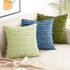 MIULEE Set of 2 Decorative Boho Throw Pillow Covers Linen Striped Jacquard Pattern Cushion Covers for Sofa Couch Living Room Bedroom 18×18 Inch Red(Dark Blue)
