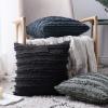 MIULEE Set of 2 Decorative Boho Throw Pillow Covers Linen Striped Jacquard Pattern Cushion Covers for Sofa Couch Living Room Bedroom 18×18 Inch Red(Dark Grey)