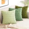 MIULEE Set of 2 Decorative Boho Throw Pillow Covers Linen Striped Jacquard Pattern Cushion Covers for Sofa Couch Living Room Bedroom 18×18 Inch Red(Grass Green)