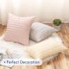 MIULEE Set of 2 Decorative Boho Throw Pillow Covers Linen Striped Jacquard Pattern Cushion Covers for Sofa Couch Living Room Bedroom 18×18 Inch Red(Greyish White)