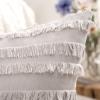 MIULEE Set of 2 Decorative Boho Throw Pillow Covers Linen Striped Jacquard Pattern Cushion Covers for Sofa Couch Living Room Bedroom 18×18 Inch Red(Greyish White)