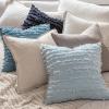MIULEE Set of 2 Decorative Boho Throw Pillow Covers Linen Striped Jacquard Pattern Cushion Covers for Sofa Couch Living Room Bedroom 18×18 Inch Red(Navy Blue)
