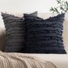 MIULEE Set of 2 Decorative Boho Throw Pillow Covers Linen Striped Jacquard Pattern Cushion Covers for Sofa Couch Living Room Bedroom 18×18 Inch Red(Navy Blue)