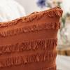 MIULEE Set of 2 Decorative Boho Throw Pillow Covers Linen Striped Jacquard Pattern Cushion Covers for Sofa Couch Living Room Bedroom 18×18 Inch Red(Rust)