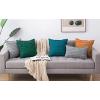 MIULEE Set of 2 Decorative Boho Throw Pillow Covers Linen Striped Jacquard Pattern Cushion Covers for Sofa Couch Living Room Bedroom 18×18 Inch Red(Teal)