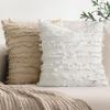 MIULEE Set of 2 Decorative Boho Throw Pillow Covers Linen Striped Jacquard Pattern Cushion Covers for Sofa Couch Living Room Bedroom 18×18 Inch Red(White)