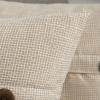 MIULEE Set of 2 Decorative Linen Throw Pillow Covers Cushion Case Triple Button Vintage Farmhouse Pillowcase for Couch Sofa Bed 12 x 20 Inch 30 x 50 cm Beige(Beige)
