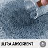 MIULEE Set of 2 Ultra Thin Bathroom Rugs, Rubber Bath Mats for Bathroom Non Slip, Quick Dry Absorbent Bath Rug Machine Washable, Fit Under Door, Shower, Sink, Home Decor, Grey, 17″x27″+20″x32″(Blue)