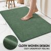 MIULEE Set of 2 Ultra Thin Bathroom Rugs, Rubber Bath Mats for Bathroom Non Slip, Quick Dry Absorbent Bath Rug Machine Washable, Fit Under Door, Shower, Sink, Home Decor, Grey, 17″x27″+20″x32″(Christmas Green)