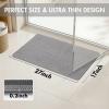 MIULEE Set of 2 Ultra Thin Bathroom Rugs, Rubber Bath Mats for Bathroom Non Slip, Quick Dry Absorbent Bath Rug Machine Washable, Fit Under Door, Shower, Sink, Home Decor, Grey, 17″x27″+20″x32″(Grey)