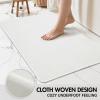 MIULEE Set of 2 Ultra Thin Bathroom Rugs, Rubber Bath Mats for Bathroom Non Slip, Quick Dry Absorbent Bath Rug Machine Washable, Fit Under Door, Shower, Sink, Home Decor, Grey, 17″x27″+20″x32″(White)