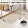 MIULEE Set of 2 Ultra Thin Bathroom Rugs, Rubber Bath Mats for Bathroom Non Slip, Quick Dry Absorbent Bath Rug Machine Washable, Fit Under Door, Shower, Sink, Home Decor, Grey, 17″x27″+20″x32″(Light Beige)
