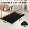 MIULEE Set of 2 Ultra Thin Bathroom Rugs, Rubber Bath Mats for Bathroom Non Slip, Quick Dry Absorbent Bath Rug Machine Washable, Fit Under Door, Shower, Sink, Home Decor, Grey, 17″x27″+20″x32″(Black)