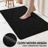 MIULEE Set of 2 Ultra Thin Bathroom Rugs, Rubber Bath Mats for Bathroom Non Slip, Quick Dry Absorbent Bath Rug Machine Washable, Fit Under Door, Shower, Sink, Home Decor, Grey, 17″x27″+20″x32″(Black)